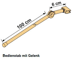 Bedienstab mit Gelenk 100 cm