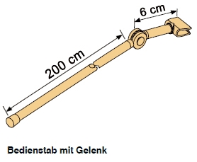 Bedienstab mit Gelenk 200 cm